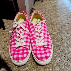 J.Crew pink gingham sneakers